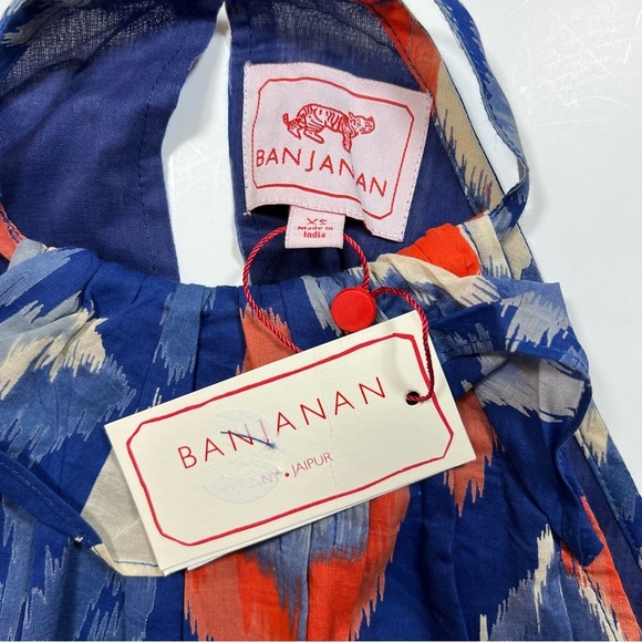 Banjanan | Romantic Boho Lucia Maxi Dress In Ikat Soladite Blue Floral - Picture 10 of 12